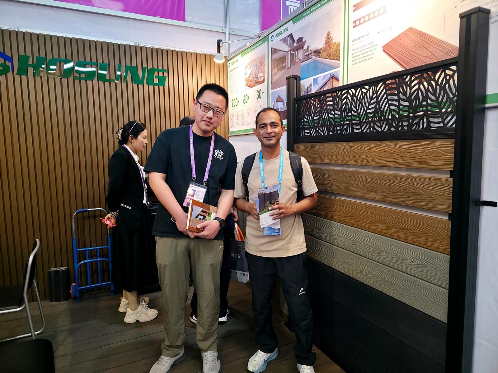 Max at the Hosung WPC fencing booth at the Canton Fair