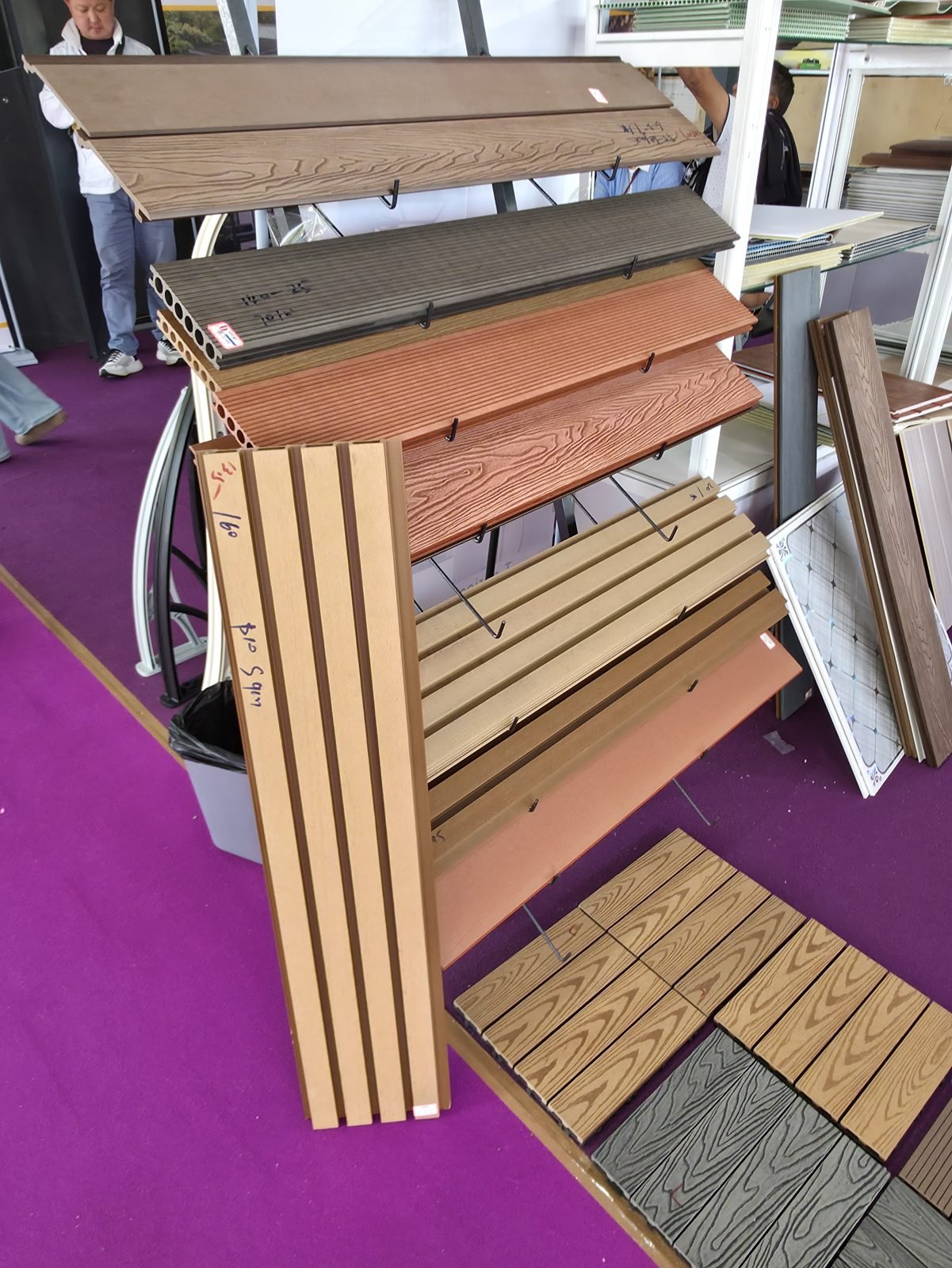 WPC cladding and decking samples